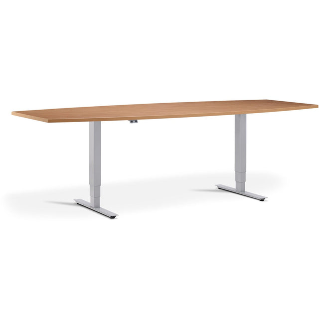 Advance - Height Adjustable Meeting Table Barrel Shape - UK Ergonomics