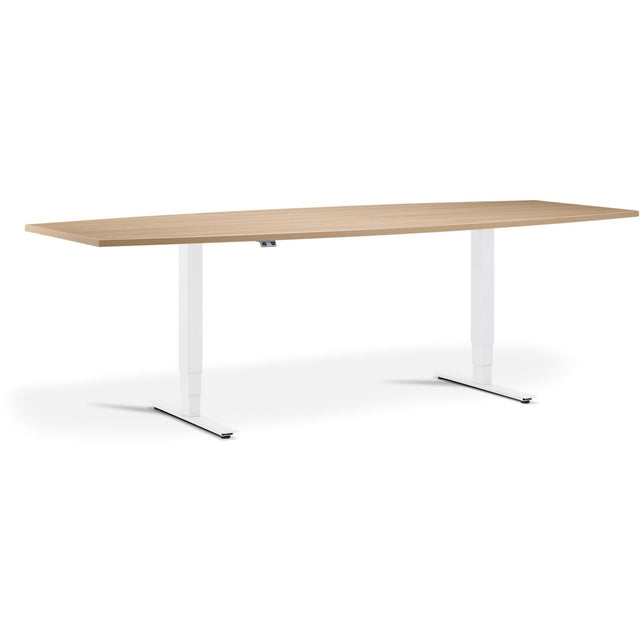 Advance - Height Adjustable Meeting Table Barrel Shape - UK Ergonomics