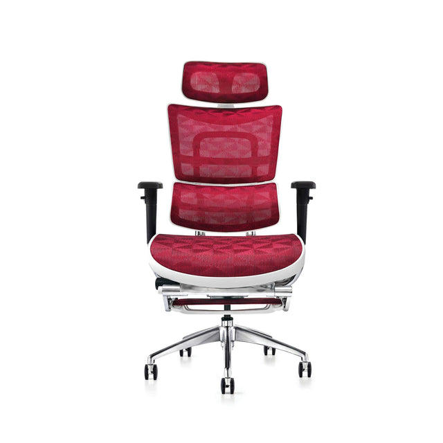 Hood Seating i29 Chair With Integrated Headrest & Leg Rest - Red Kite Mesh - UK Ergonomics