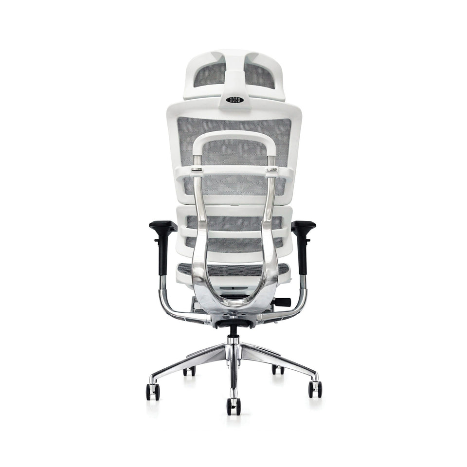 Hood Seating i29 Chair With Integrated Headrest & Leg Rest - White Kite Mesh - UK Ergonomics